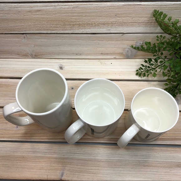 Set of 3 white Starbucks mugs - Picture 11 of 11